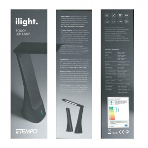 In Tempo I-Light Lampada Da Tavolo Touch A Led Nero 3 Funzioni Moderna