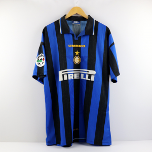 1996-97 Inter Maglia #19 M. Paganin Match Worn Umbro Pirelli XL 