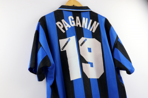 1996-97 Inter Maglia #19 M. Paganin Match Worn Umbro Pirelli XL 