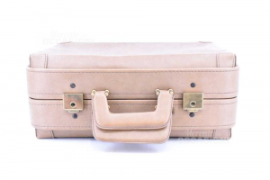 Koffer Vintage-Leder Farbe Haselnuss Mit Cinghie Intern 45x30x20 Cm