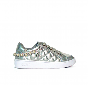 Sneakers argento trapuntato metallizzato Guess