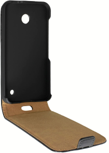 mumbi PREMIUM Custodia in vera pelle compatibile con Nokia Lumia 830, nero