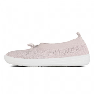 Fitflop - ÜBERKNIT TM SLIP-ON BALLERINA WITH BOW NEON BLUSH/WITH es