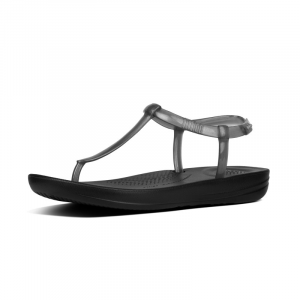 Fitflop - iQUSION SPLASH PEARLISED - BACK-STRAP SANDALS - BLACK CO