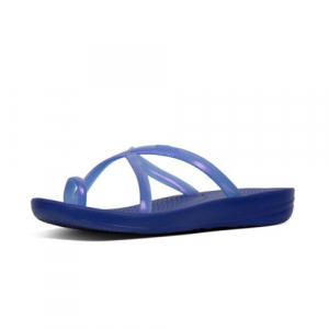 Fitflop - iQUSION WAVE PEARLISED - CROSS SLIDES - ILLUSION BLUE es