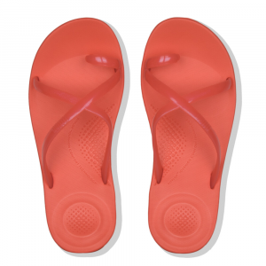 Fitflop - iQUSION WAVE PEARLISED - CROSS SLIDES - HOT CORAL es