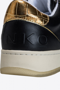 Sneakers Bondy 3 Basket off white nero e oro Pinko