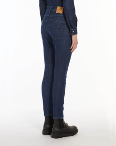 Jeans skinny in denim blu di cotone stretch