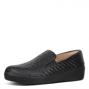 Fitflop - SUPERSKATE TM LOAFERS WOVEN LEATHER BLACK