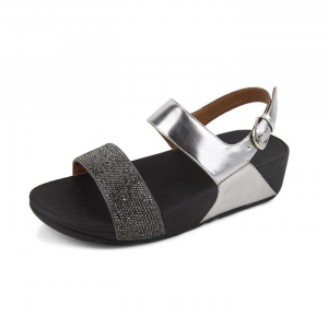 Fitflop - CRYSTALL TM II BACK-STRAP SANDALS PEWTER