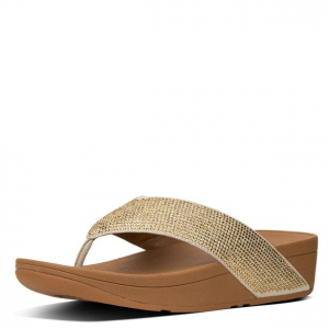 Fitflop - CRYSTALL TM II TOE-THONG SANDALS GOLD MIX