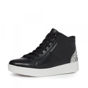 Fitflop - RALLY GLITTER HIGH TOP SNEAKERS BLACK MIX AW02
