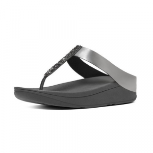 Fitflop - FINO TM TOE POST PEWTER CRYSTAL