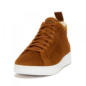 Fitflop - RALLY II COSY LINED SUEDE HIGH-TOP SNEAKERS LIGHT TAN