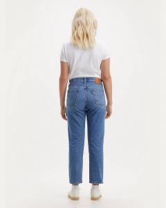 Jeans 501 cropped in cotone blu lavaggio medio