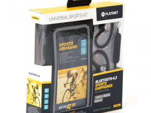 Auricolari Sport con micorphone + Bracciale per smartphone Bluetooth - nero