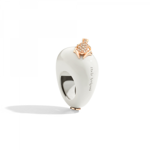 Ring in white cataphoresis, rose gold and diamonds