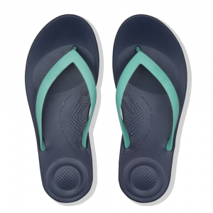Fitflop - IQUSHION FLIP FLOPS - MIDNIGHT NAVY / OCEAN GREEN MIX