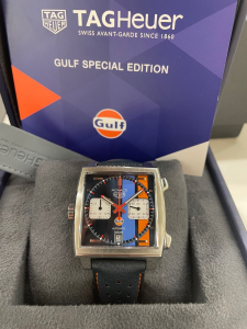 TAG Heuer Monaco Gulf CAW211R Limited Edition Steve McQueen Stickers!