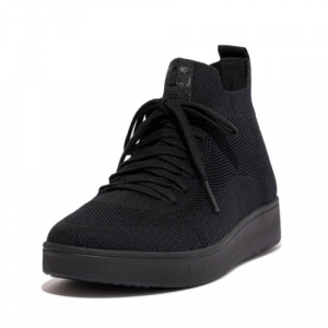 Fitflop - RALLY X KNIT HIGH-TOP SNEAKERS ALL BLACK
