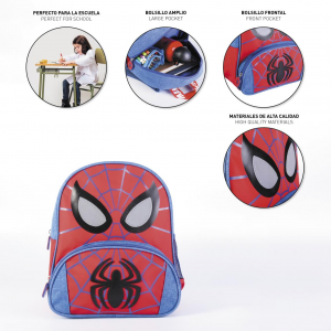 Zaino Spiderman con Tasca a Rete, Spalline Ergonomiche, Fasce Regolabili, Dettagli Riflettenti - Licenza Ufficiale Marvel