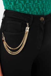 Skinny Jeans with Chain Charm and Stud