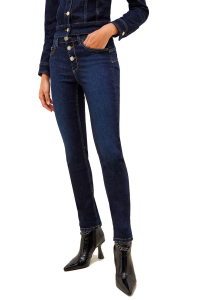Skinny Bottom Up Jeans with Buttons
