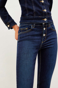 Skinny Bottom Up Jeans with Buttons