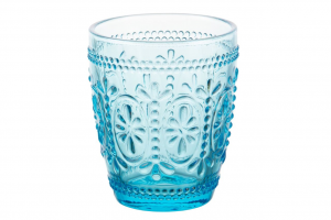 Set di 6 bicchieri acqua in vetro Azzurro cl 29 Barocco
