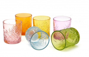Set 6 bicchieri acqua in vetro multicolore Timeless CL 34