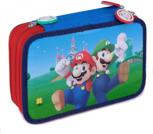 Zaino Estensibile Astuccio Triplo Super Mario e Luigi 