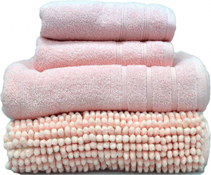 Set Asciugamani con Tappetino da bagno Limited Edition Rosa