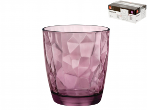 6 Bicchieri In Vetro Diamond Acqua Purple  30,5cl