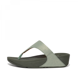 Fitflop - LULU SHIMMER TOE-POST SANDALS BAY GREEN