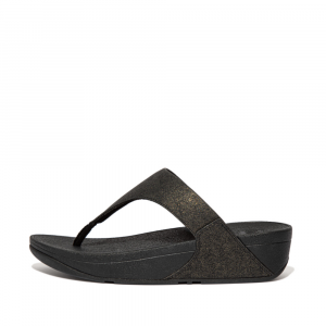 Fitflop - LULU SHIMMER TOE-POST SANDALS ALL BLACK