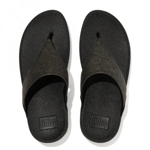 Fitflop - LULU SHIMMER TOE-POST SANDALS ALL BLACK