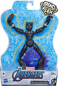 Hasbro Avengers - Black Panther Bend and Flex, Action figure flessibile di Pantera Nera da 15 cm