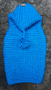 ? Maglioncino invernale blu con cappuccio in lana taglia 27