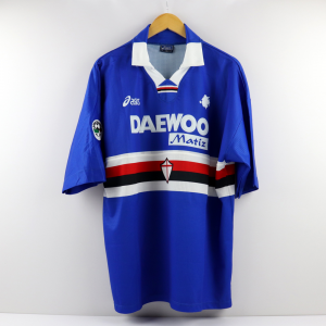 1998-99 Sampdoria Maglia #5 Mannini Daewoo Match Worn COA