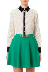 Georgette Shirt with Polka Dot and Studs Print