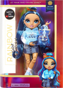  Rainbow High Jr. High - SKYLER BRADSHAW - Bambola alla moda blu da 23cm con vestito e accessori