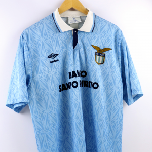 1991-92 Lazio Maglia Umbro Banco Santo Spirito L (Top)