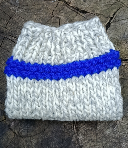 MAGLIONCINO invernale in lana melange color grigio/bianco e blu taglia 18