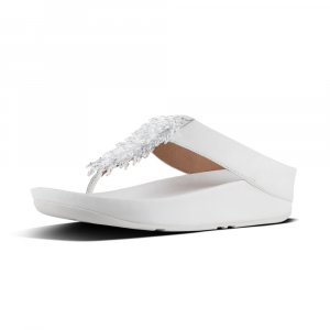Fitflop - RUMBA TM TOE-THONG SANDALS CRYSTAL URBAN WHITE