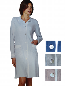 Vestaglia donna lunga invernale caldo cotone abbottonata con colletto Manam 9000