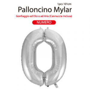 MYLAR PALLONCINO CM.101 N. 0 COL. ARGENTO 9731 MV TECH