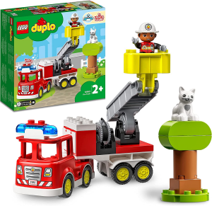 Lego 10969 Duplo Town Autopompa Camion Giocattolo Con Luci E Sirena Figure Di Vigile Del Fuoco E Gatto