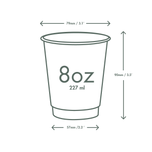 -38% Bicchieri Bio 240ml Avana serie Green Stripe- DOPPIO STRATO - D80 - View2 - small