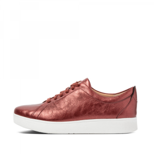 Fitflop - RALLY CRINKLE SHIMMER SNEAKERS BRICK RED AW02