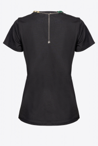 T-shirt Marcelle con collana gioiello nero Pinko
